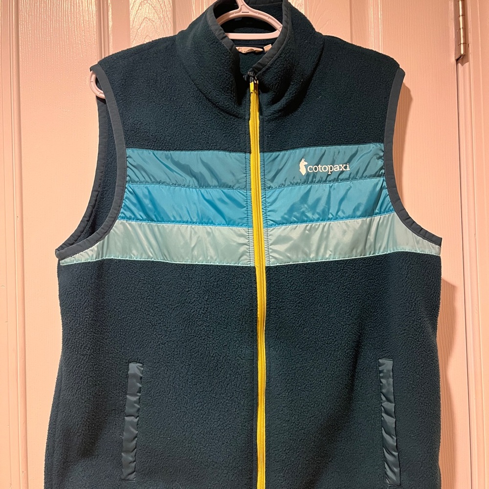 Cotopaxi teal fleece vest tech size XL